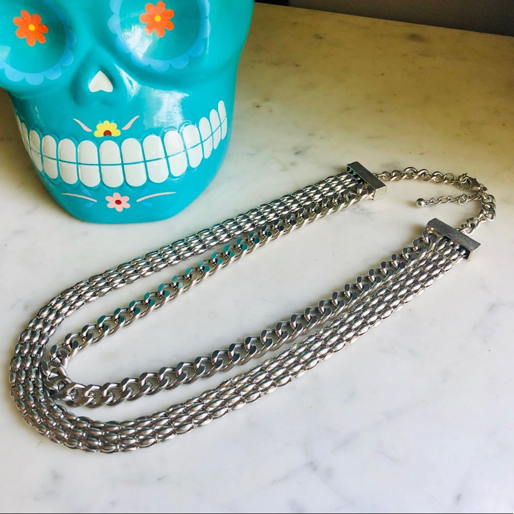 Silver Double Chain Necklace 🖤